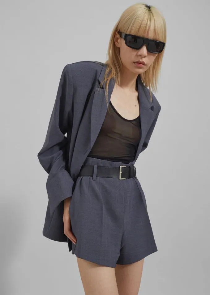 Clothing Women The Frankie Shop Chappell Padded Blazer 8211 Grey