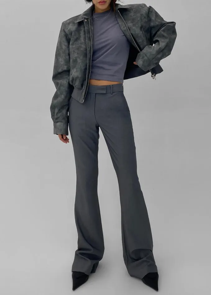 Clothing Women The Frankie Shop Charley Bootcut Pants 8211 Charcoal