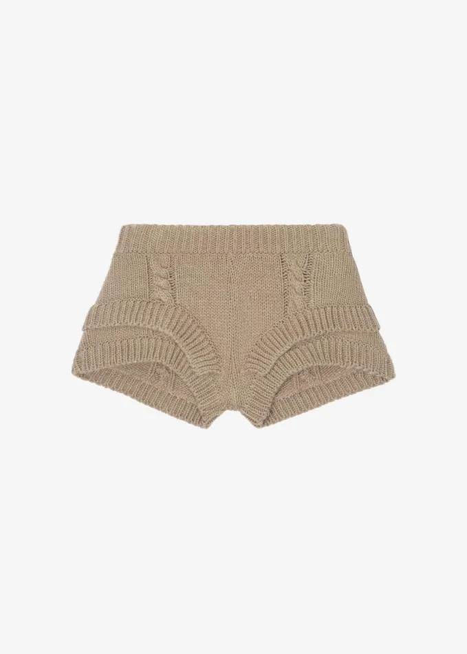 Clothing Women The Frankie Shop Clio Double Knit Shorts 8211 Beige