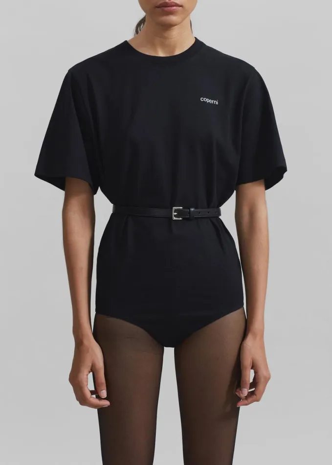 Clothing Women The Frankie Shop Coperni TShirt Bodysuit 8211 Black