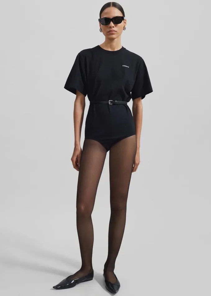Clothing Women The Frankie Shop Coperni TShirt Bodysuit 8211 Black