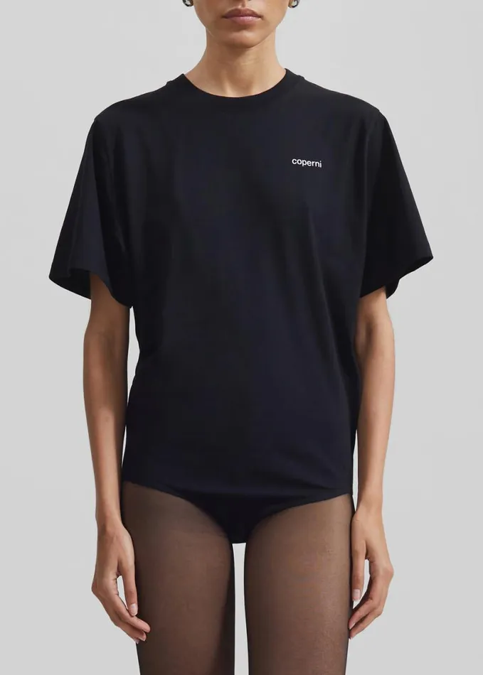 Clothing Women The Frankie Shop Coperni TShirt Bodysuit 8211 Black