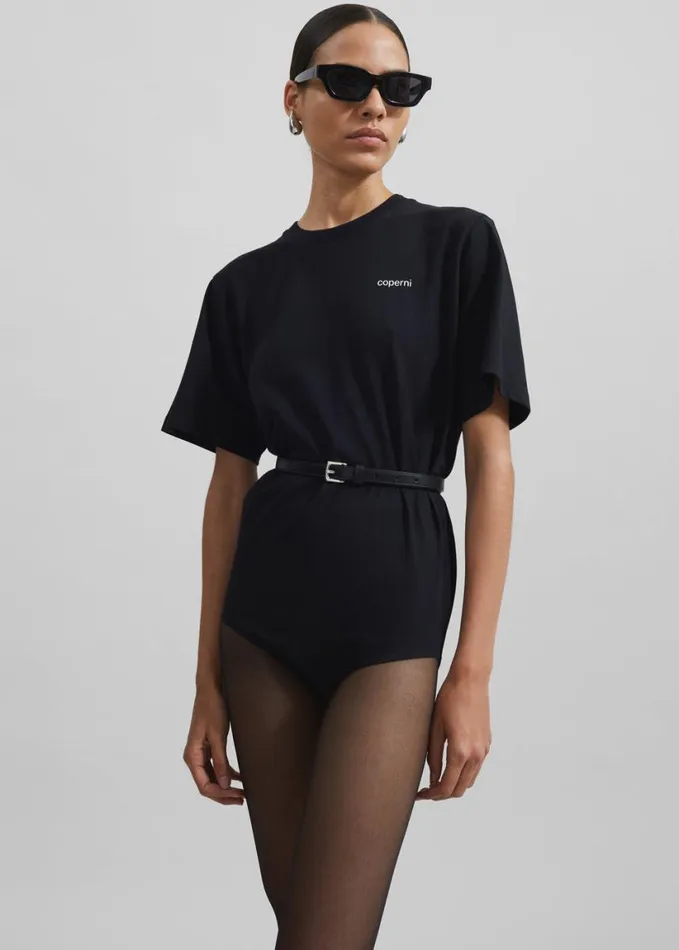 Clothing Women The Frankie Shop Coperni TShirt Bodysuit 8211 Black