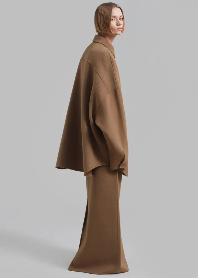 Clothing Women The Frankie Shop Dallas Wool Overshirt 8211 Camel