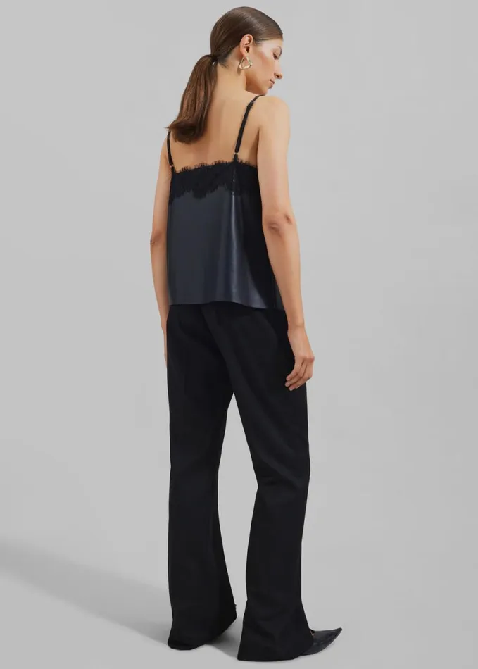 Clothing Women The Frankie Shop Desirae Lace Top 8211 Black