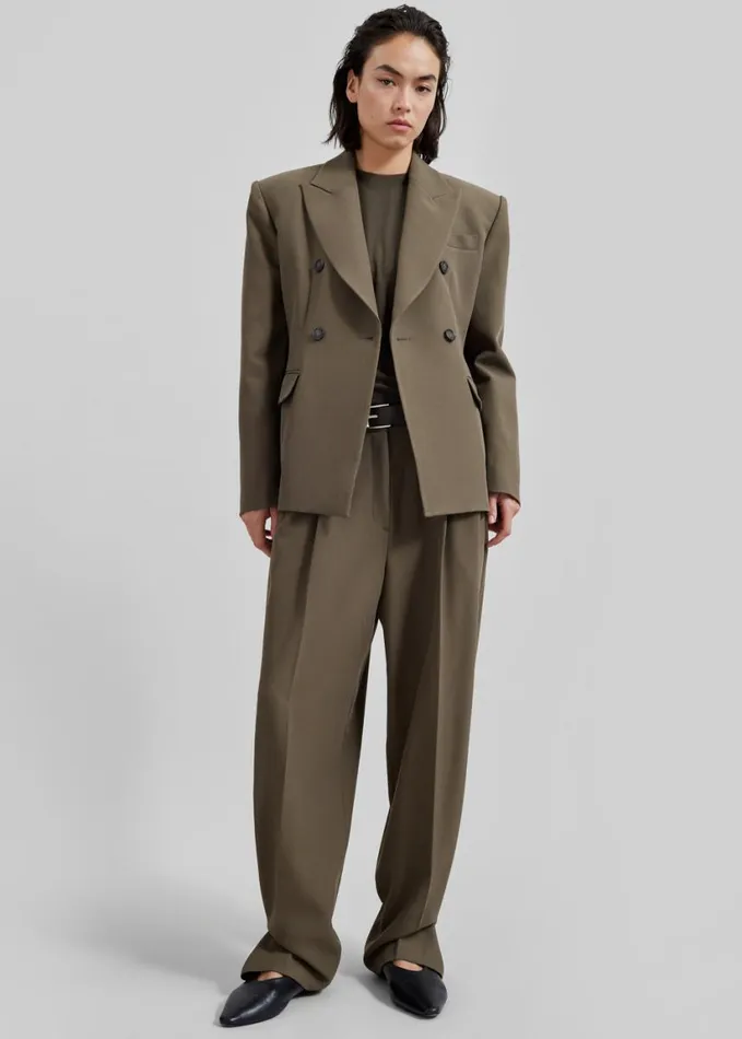 Clothing Women The Frankie Shop Dina Pleated Trousers 8211 Khaki