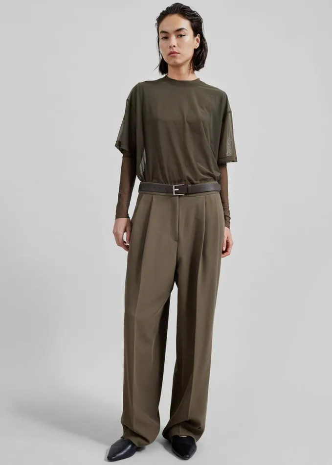 Clothing Women The Frankie Shop Dina Pleated Trousers 8211 Khaki