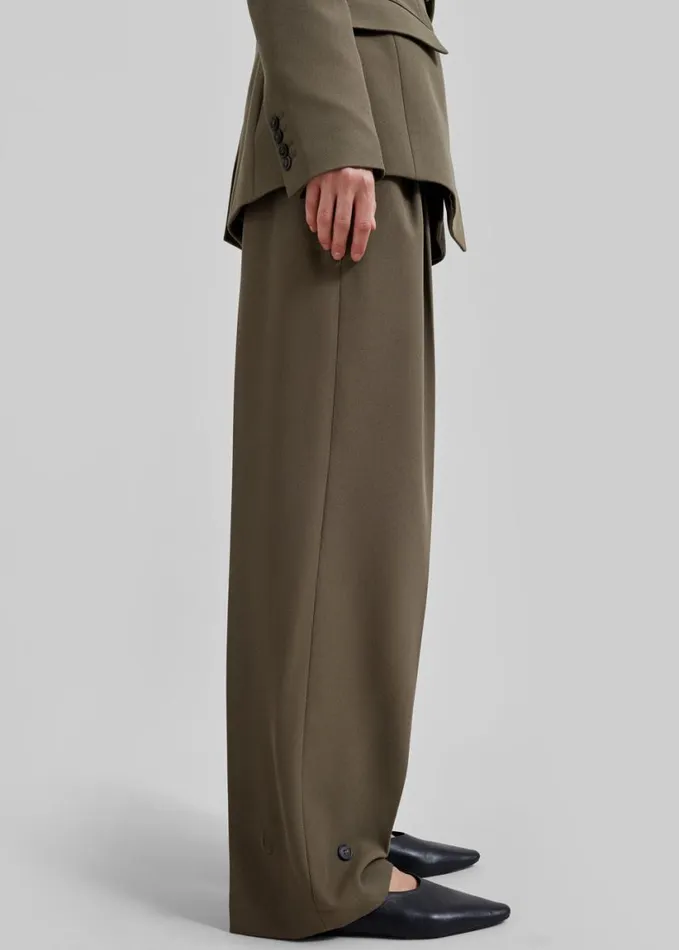Clothing Women The Frankie Shop Dina Pleated Trousers 8211 Khaki