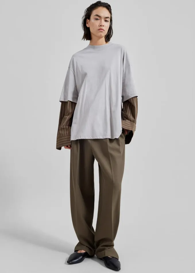 Clothing Women The Frankie Shop Dina Pleated Trousers 8211 Khaki