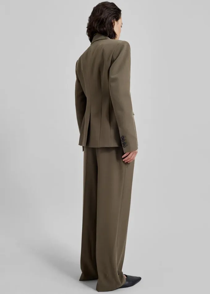 Clothing Women The Frankie Shop Dina Pleated Trousers 8211 Khaki