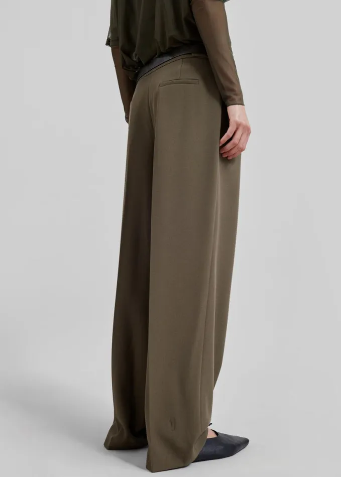 Clothing Women The Frankie Shop Dina Pleated Trousers 8211 Khaki