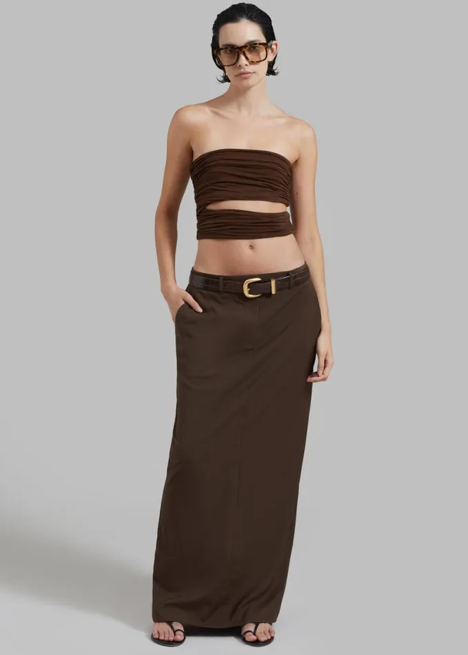 Clothing Women The Frankie Shop Elena Tube Top 8211 Brown