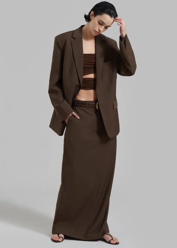 Clothing Women The Frankie Shop Elena Tube Top 8211 Brown