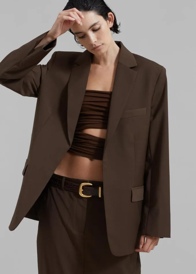 Clothing Women The Frankie Shop Elena Tube Top 8211 Brown
