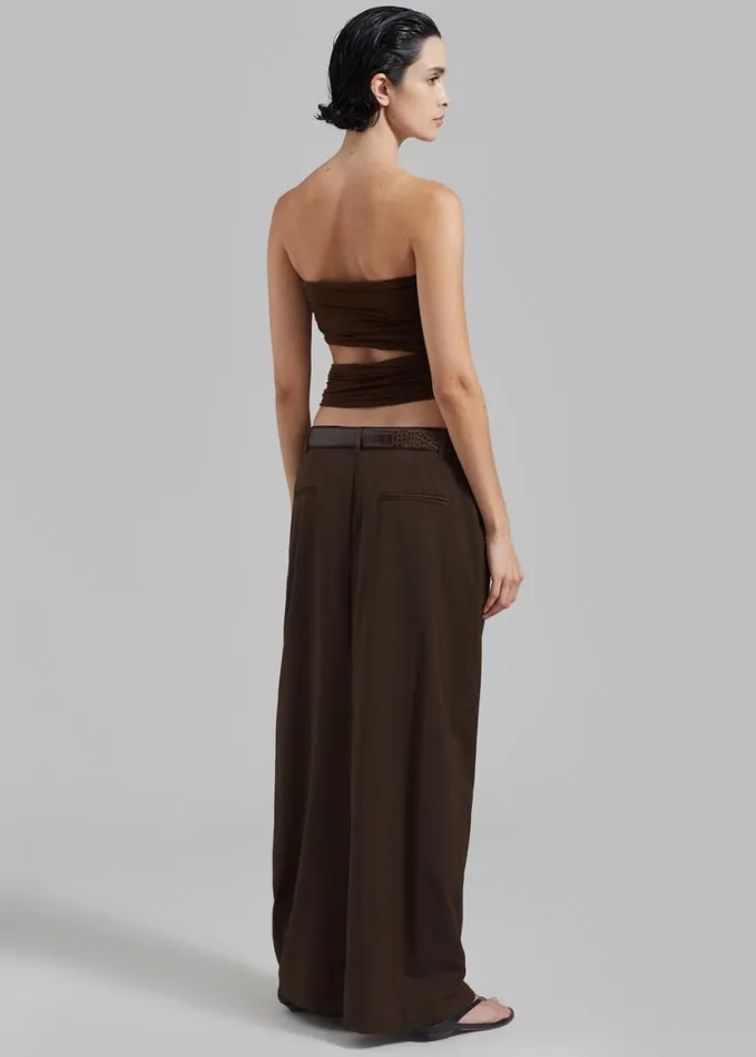 Clothing Women The Frankie Shop Elena Tube Top 8211 Brown