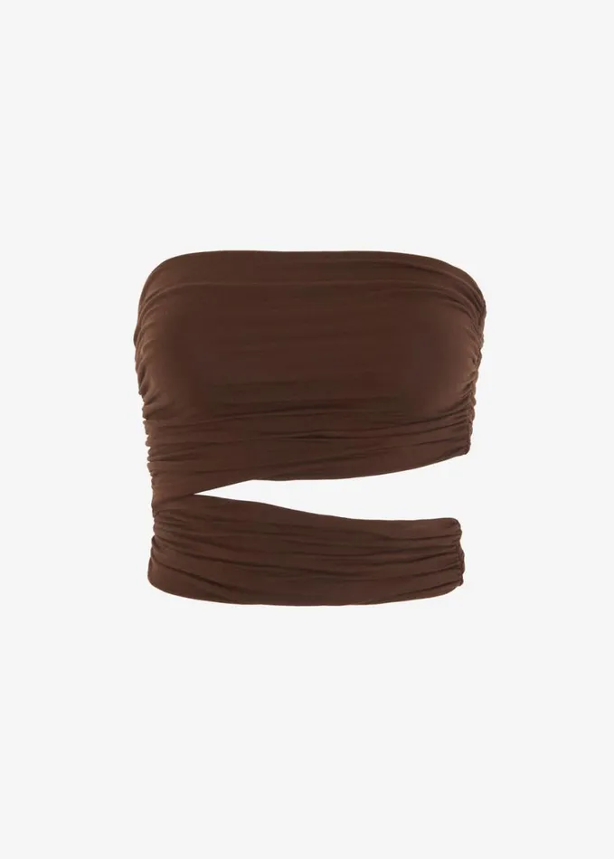 Clothing Women The Frankie Shop Elena Tube Top 8211 Brown