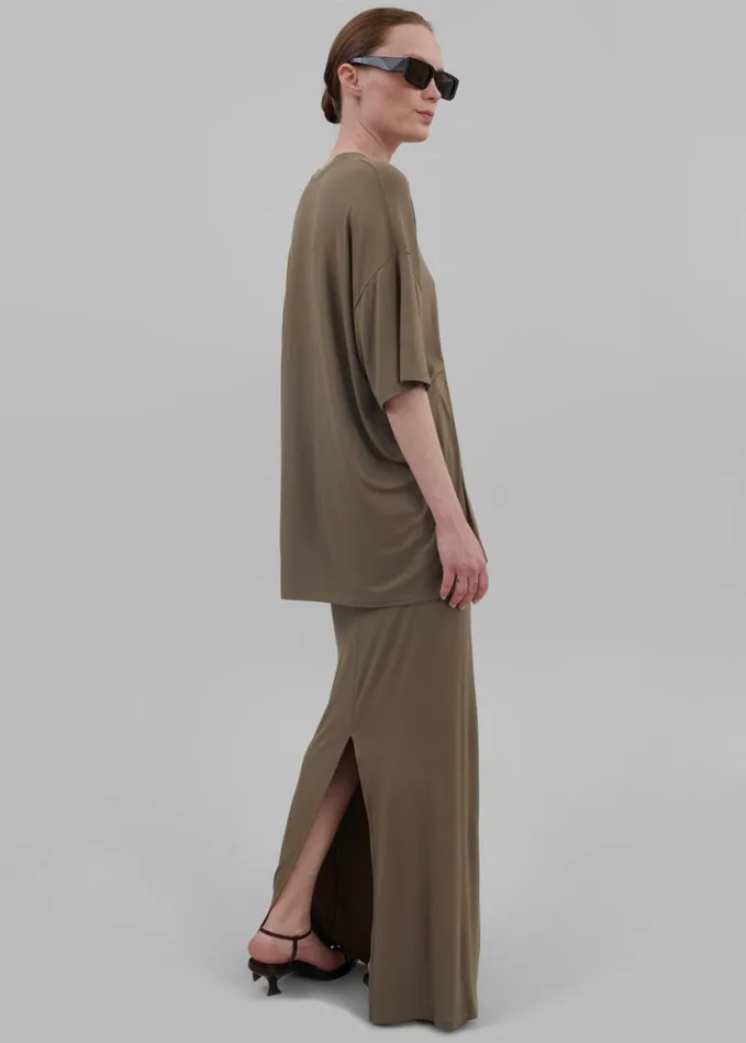 Clothing Women The Frankie Shop Ella Boxy Tee 8211 Khaki Brown