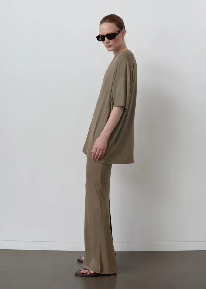 Clothing Women The Frankie Shop Ella Boxy Tee 8211 Khaki Brown