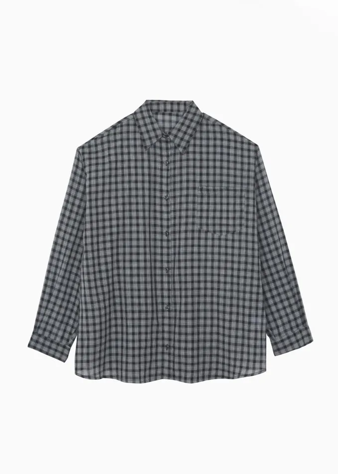 Clothing Women The Frankie Shop Emmett Plaid Shirt 8211 Black