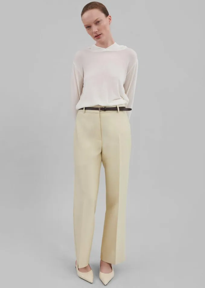 Clothing Women The Frankie Shop Emra Silk Trousers 8211 Pale Yellow