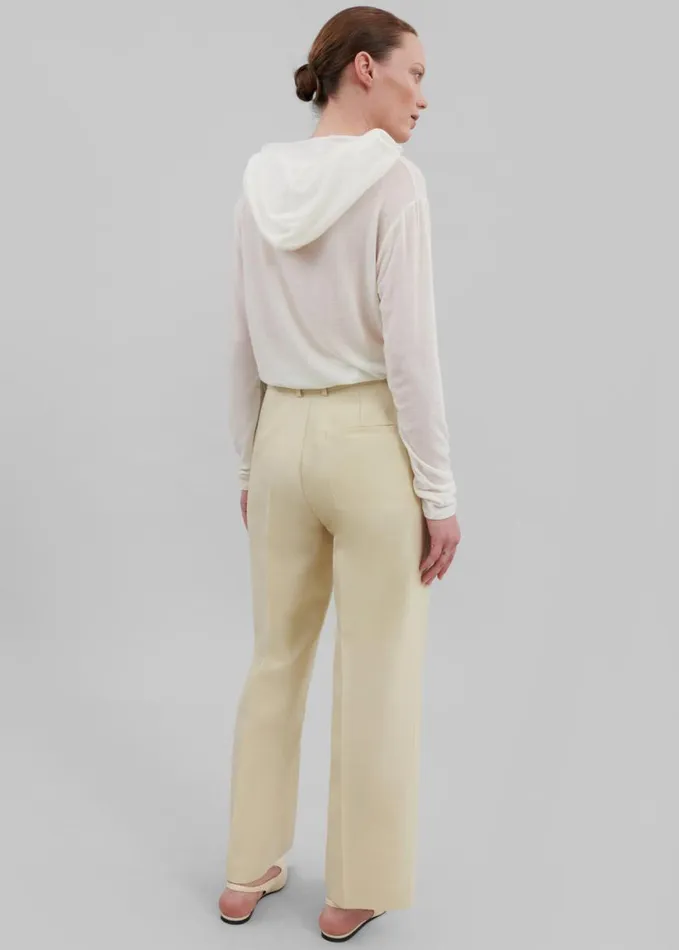 Clothing Women The Frankie Shop Emra Silk Trousers 8211 Pale Yellow