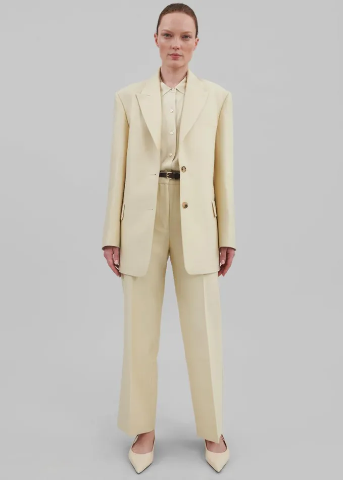 Clothing Women The Frankie Shop Emra Silk Trousers 8211 Pale Yellow
