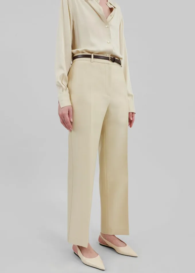 Clothing Women The Frankie Shop Emra Silk Trousers 8211 Pale Yellow