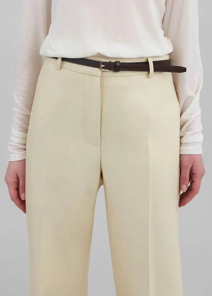 Clothing Women The Frankie Shop Emra Silk Trousers 8211 Pale Yellow