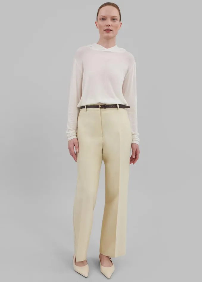 Clothing Women The Frankie Shop Emra Silk Trousers 8211 Pale Yellow