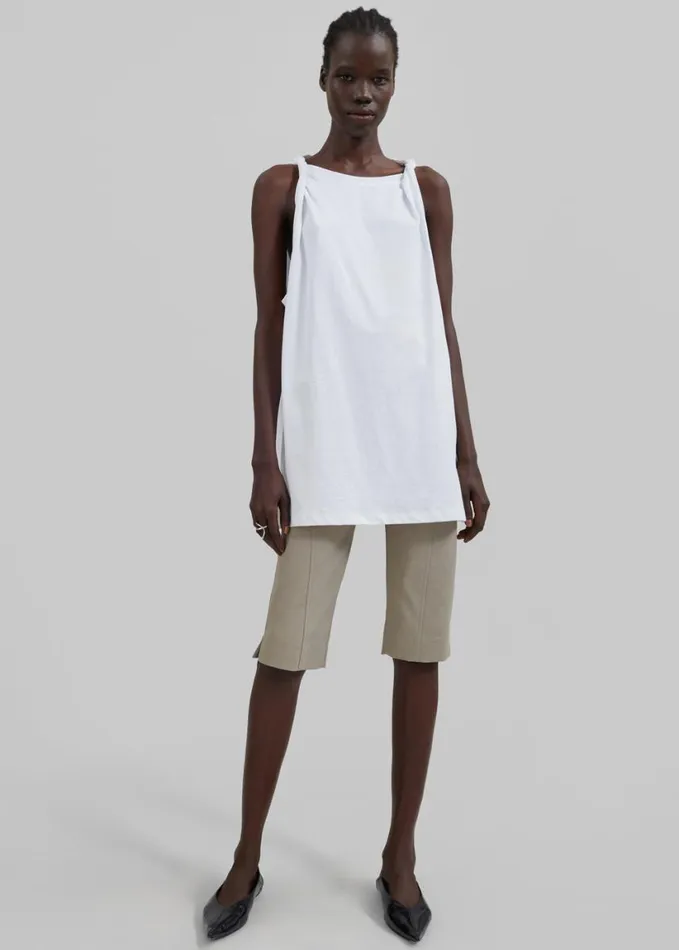 Clothing Women The Frankie Shop Erika Twisted Sleeve Tank 8211 White