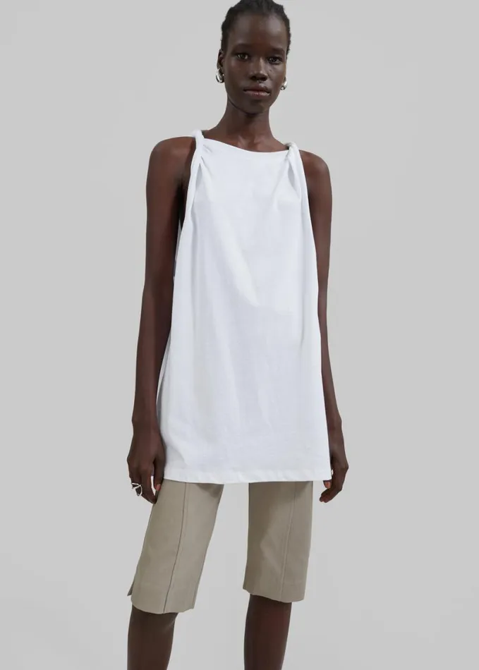 Clothing Women The Frankie Shop Erika Twisted Sleeve Tank 8211 White