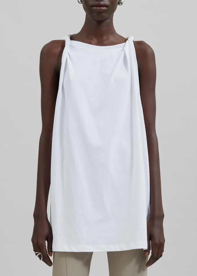 Clothing Women The Frankie Shop Erika Twisted Sleeve Tank 8211 White