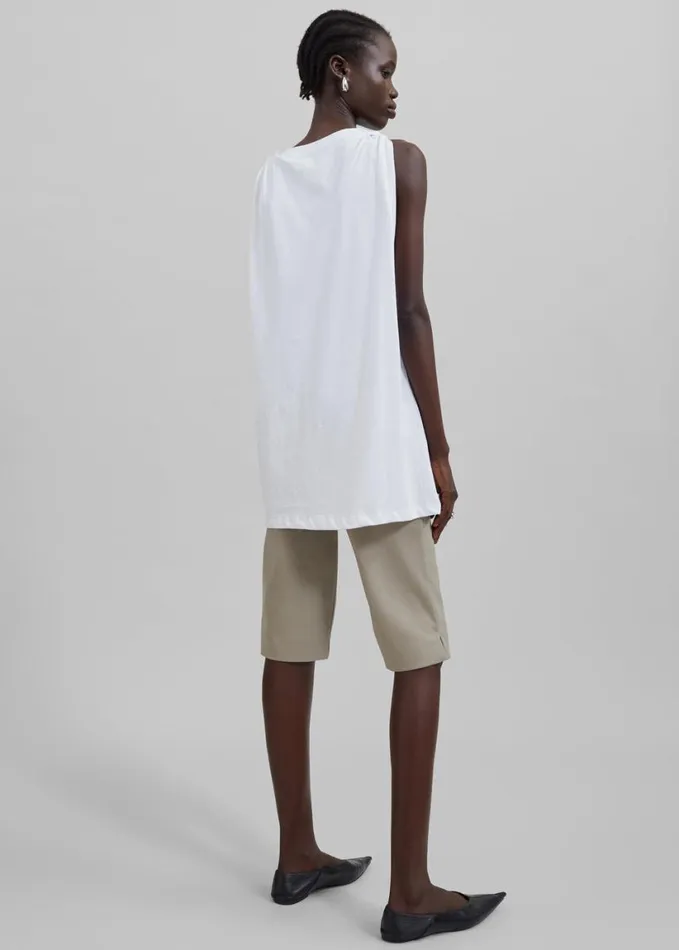 Clothing Women The Frankie Shop Erika Twisted Sleeve Tank 8211 White
