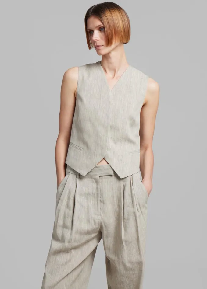 Clothing Women The Frankie Shop Esse Studios Bode Waistcoat 8211 Asha Linen