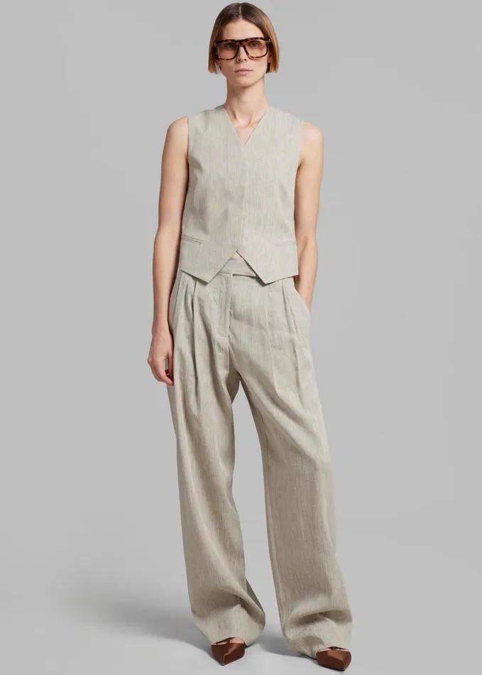 Clothing Women The Frankie Shop Esse Studios Bode Waistcoat 8211 Asha Linen