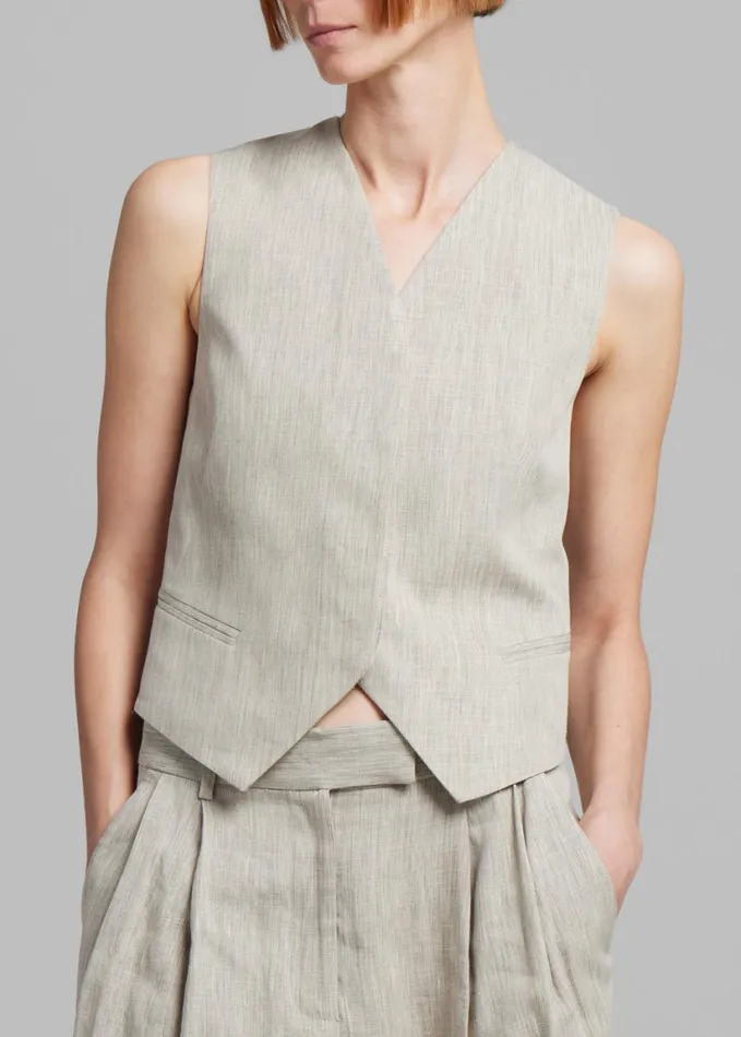 Clothing Women The Frankie Shop Esse Studios Bode Waistcoat 8211 Asha Linen