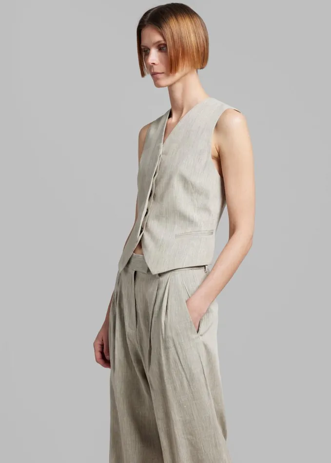 Clothing Women The Frankie Shop Esse Studios Bode Waistcoat 8211 Asha Linen