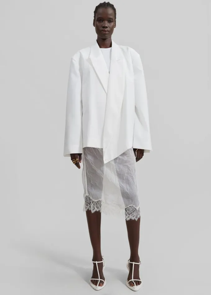 Clothing Women The Frankie Shop Geneva Wrap Blazer 8211 White