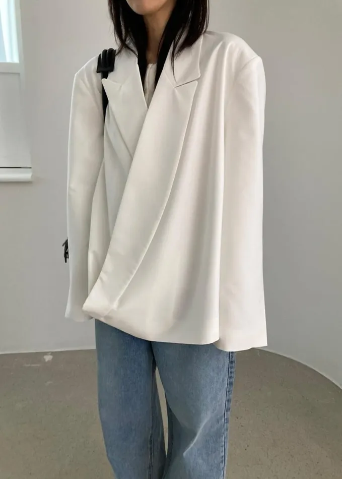 Clothing Women The Frankie Shop Geneva Wrap Blazer 8211 White