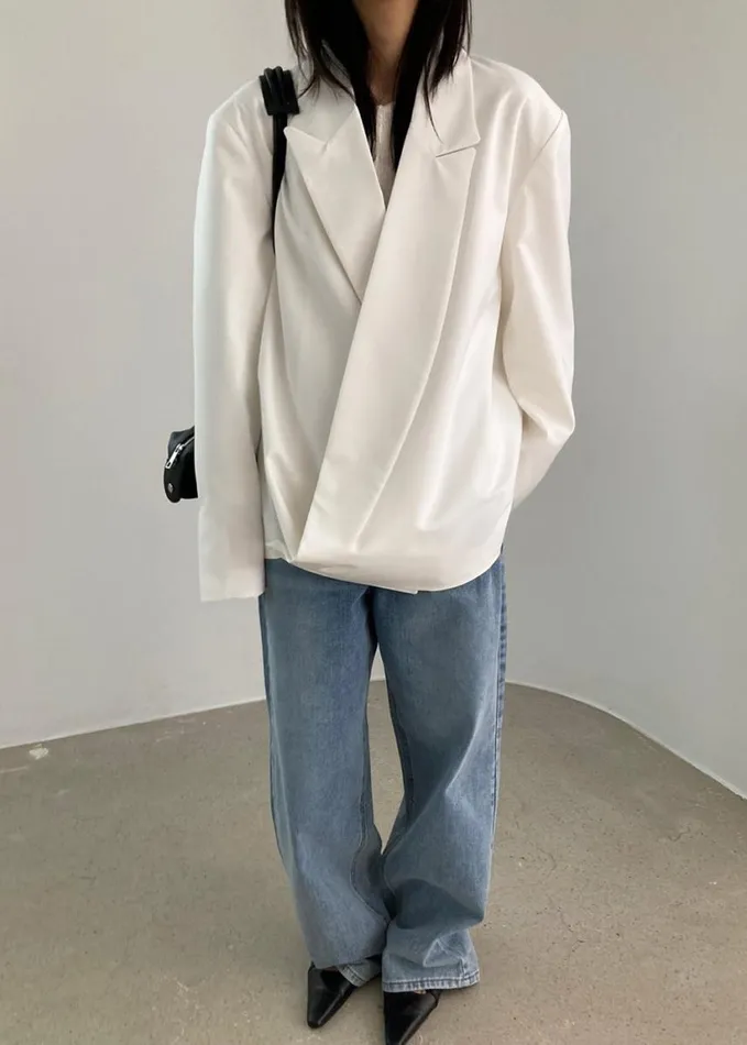 Clothing Women The Frankie Shop Geneva Wrap Blazer 8211 White