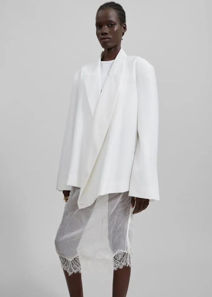 Clothing Women The Frankie Shop Geneva Wrap Blazer 8211 White