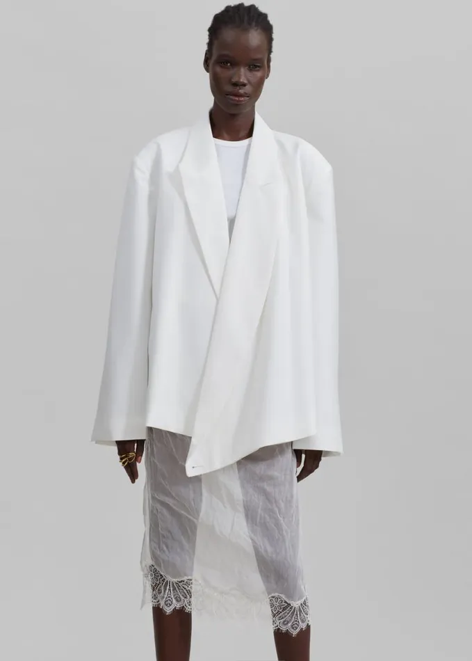Clothing Women The Frankie Shop Geneva Wrap Blazer 8211 White