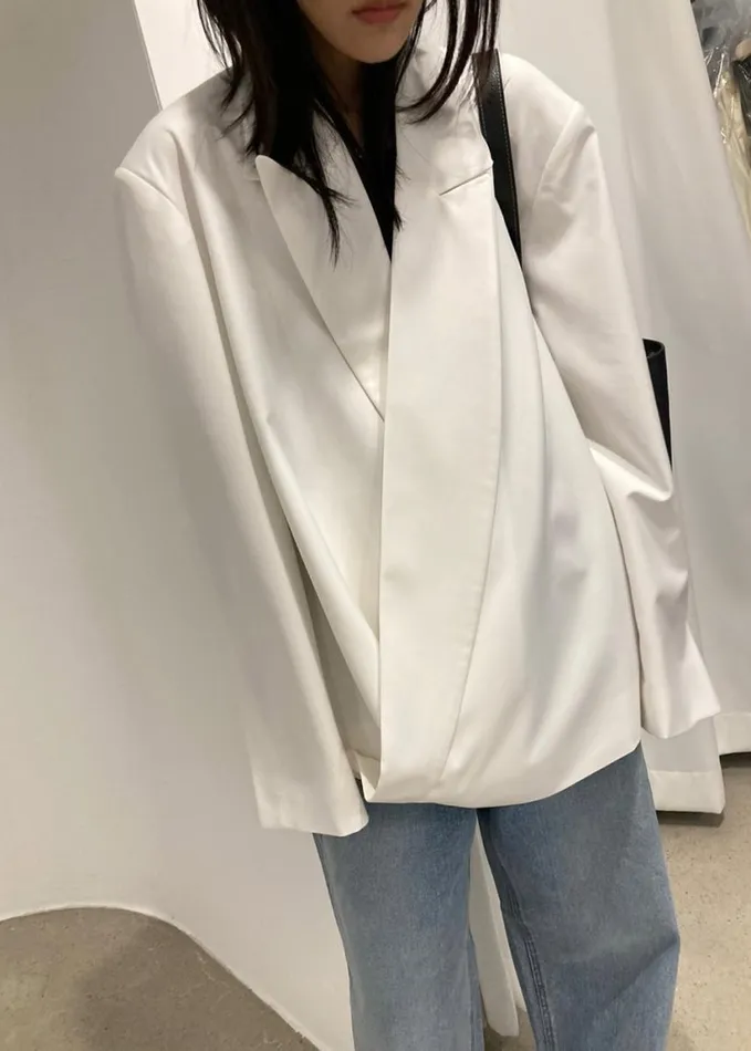 Clothing Women The Frankie Shop Geneva Wrap Blazer 8211 White