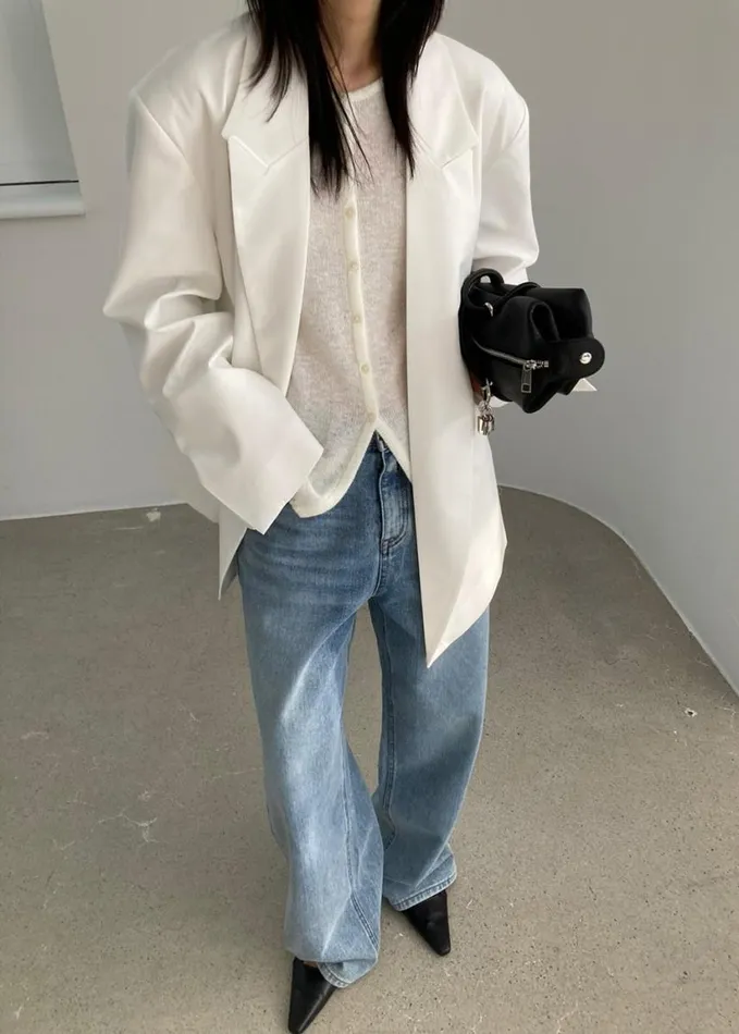 Clothing Women The Frankie Shop Geneva Wrap Blazer 8211 White