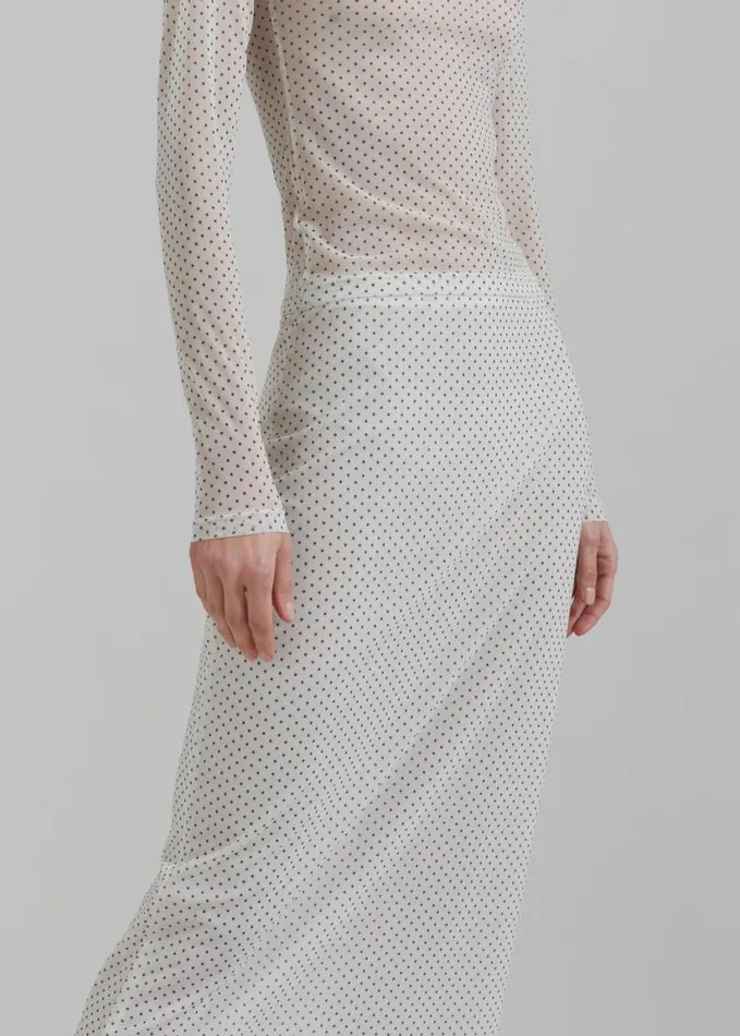 Clothing Women The Frankie Shop Gigi Polka Dot Skirt 8211 White