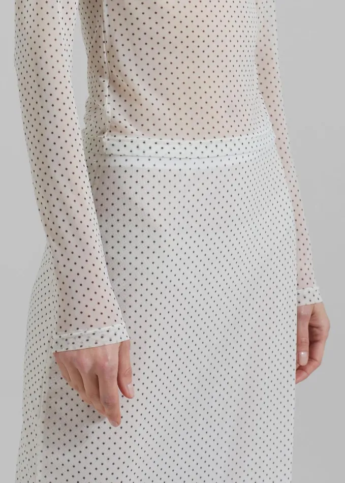 Clothing Women The Frankie Shop Gigi Polka Dot Skirt 8211 White