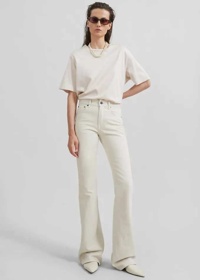 Clothing Women The Frankie Shop Haikure Flora Flared Jeans 8211 Natural