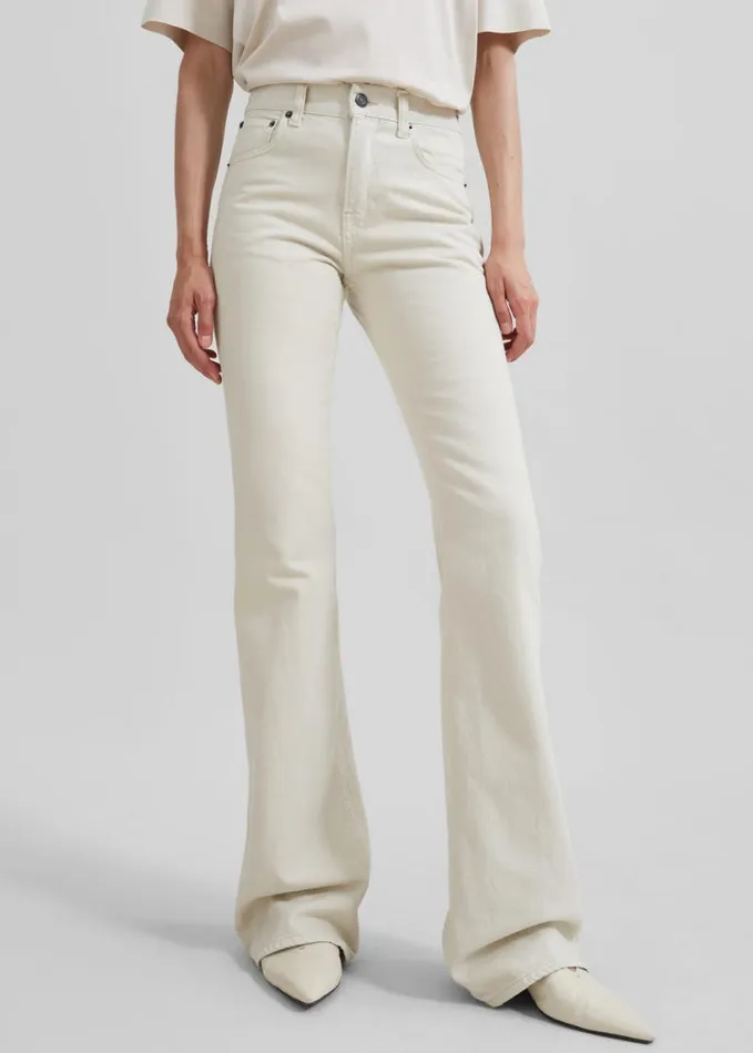 Clothing Women The Frankie Shop Haikure Flora Flared Jeans 8211 Natural