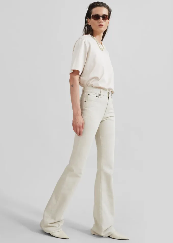 Clothing Women The Frankie Shop Haikure Flora Flared Jeans 8211 Natural