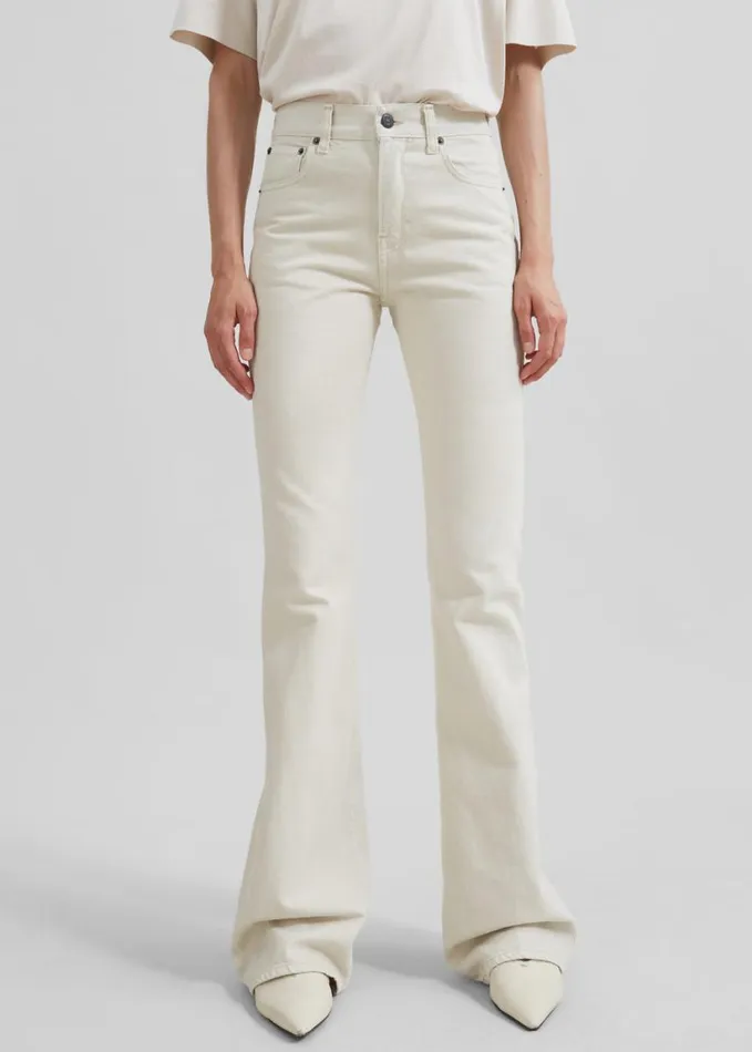 Clothing Women The Frankie Shop Haikure Flora Flared Jeans 8211 Natural